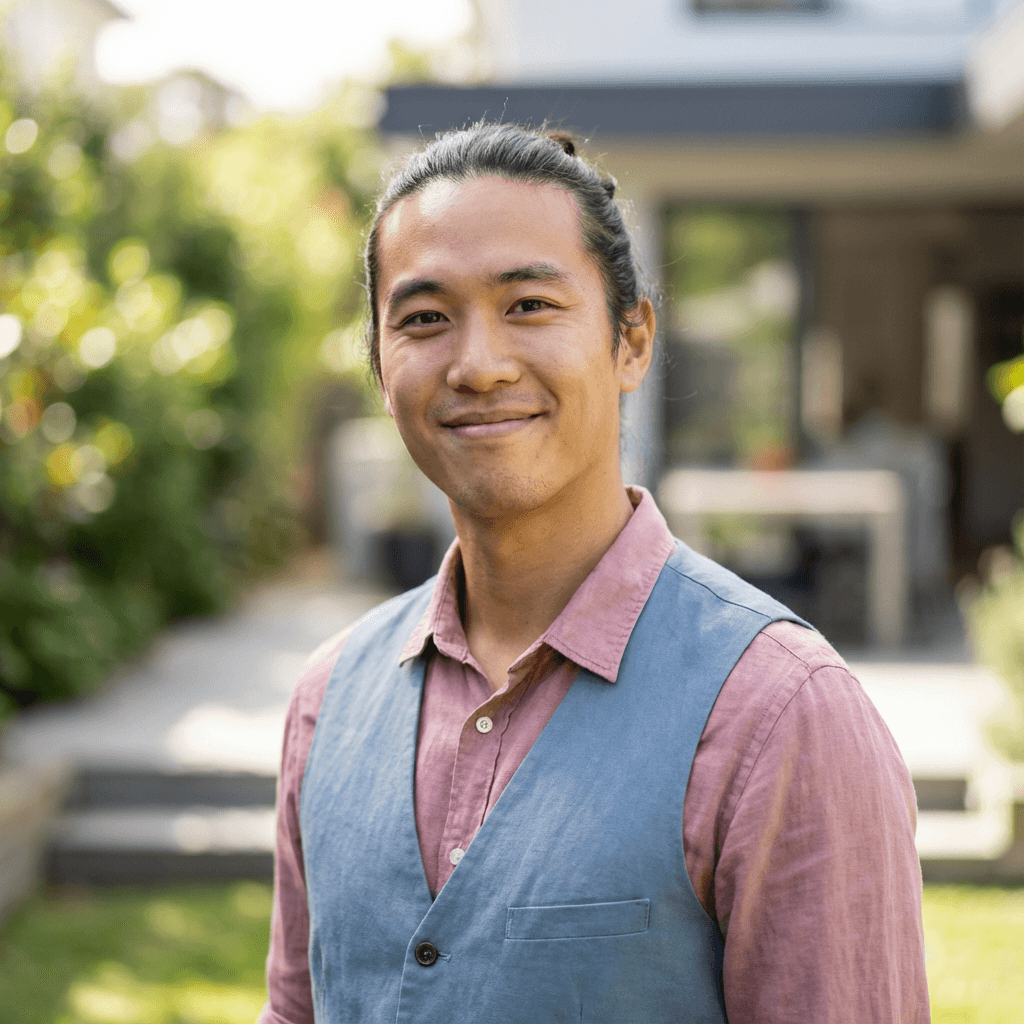 Marcus Chen, professional male property manager in his mid 30s