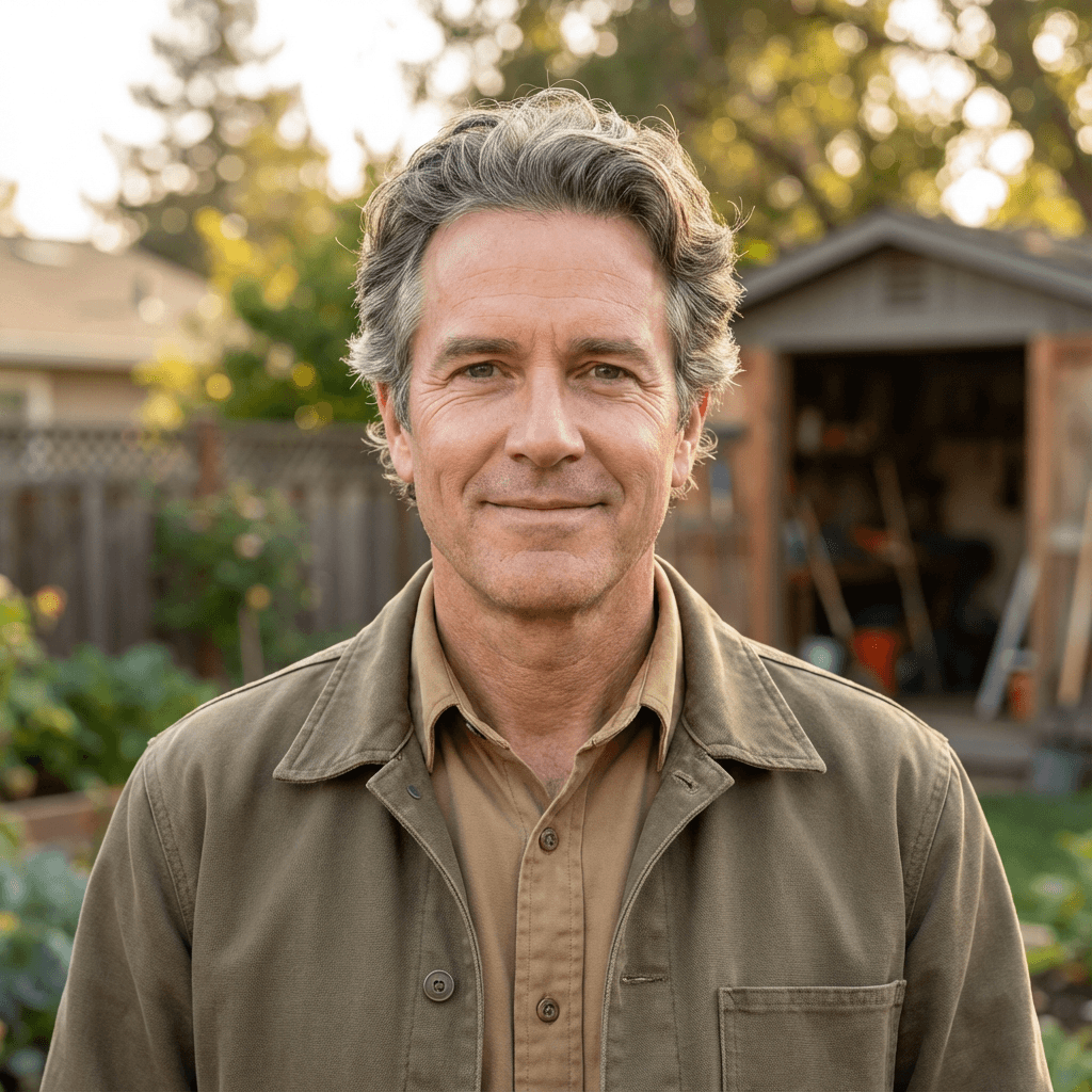 Carl Nugent standing in front of a home with newly installed windows