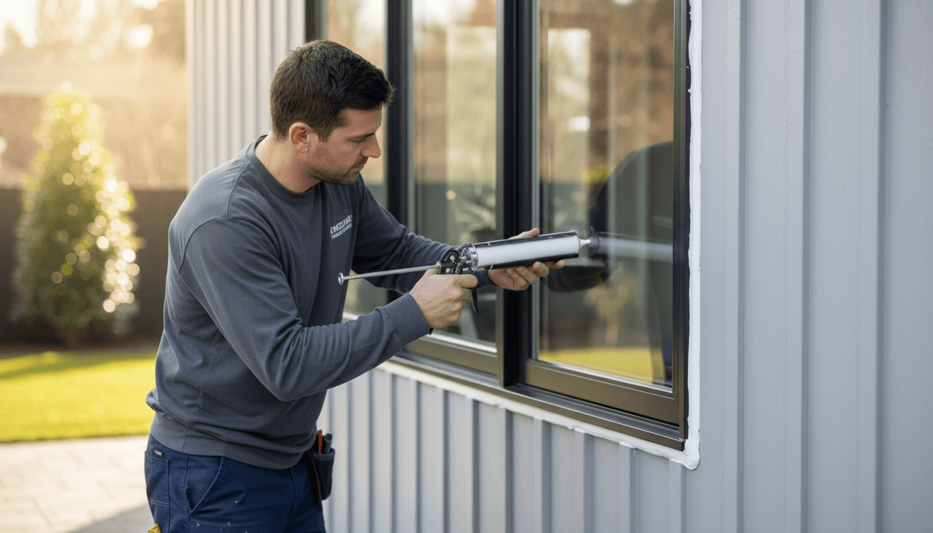 Freshly installed double-hung window with clean white frame on a house exterior